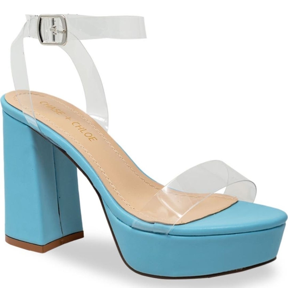 *Brand NEW* Chase + Chloe Sky Blue Platform Sandals Size 9